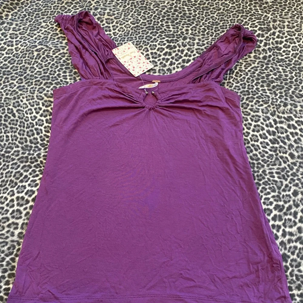 Free People Jet Fitted O-Ring Top Sleeveless Purple NWT Size Medium